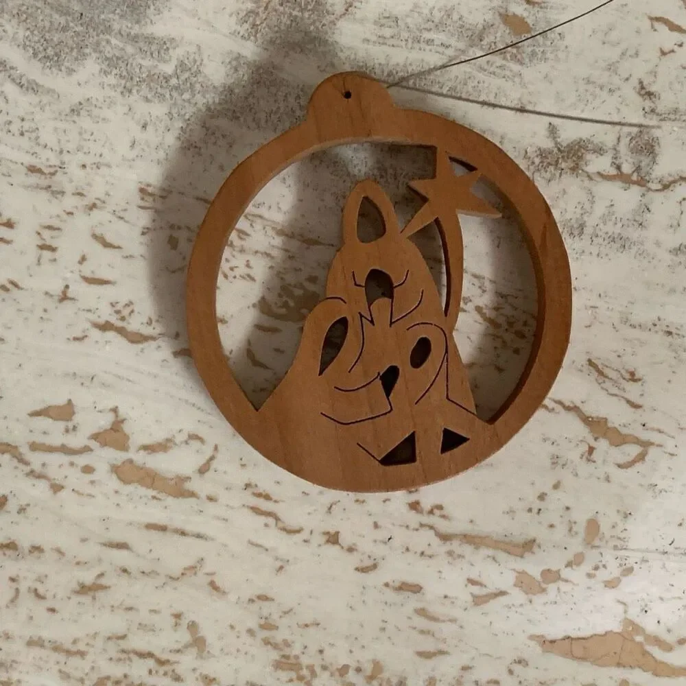 Olive wood Christmas ornaments set of 2: 3 kings and holy family